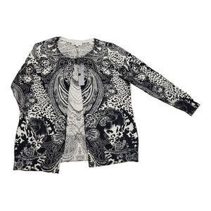 Joseph A Black and White Patterned Cardigan